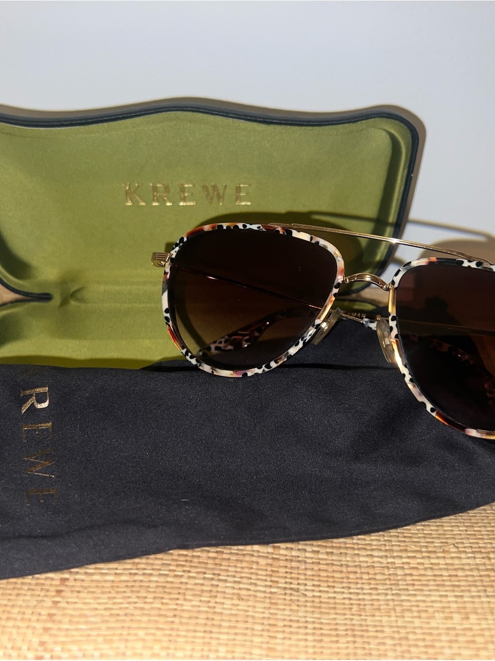 KREWE Coleman Style Women’s Poppy color handcrafted Polarized Sunglasses
